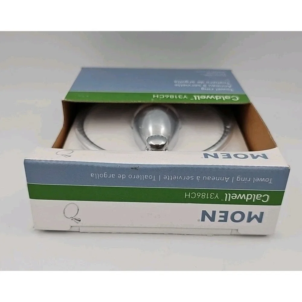 Moen Caldwell Towel Ring‎ Y3186CH Silver Chrome Finish Bathroom Hardware NIB